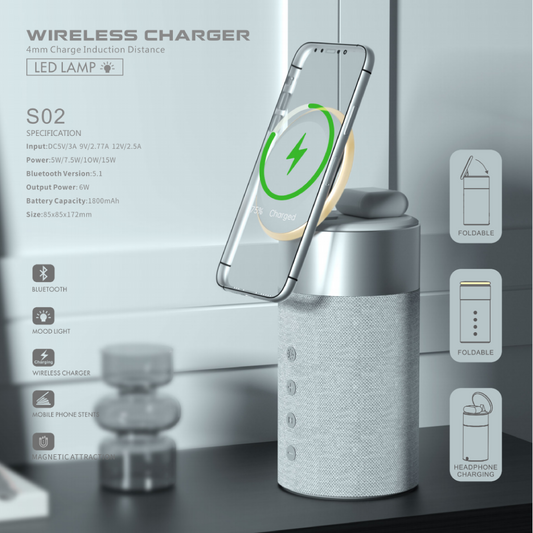 Elegant Furniture (Wireless Charger + Clock + Lamp) E
