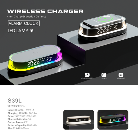 Elegant Furniture (Wireless Charger + Clock + Lamp) G