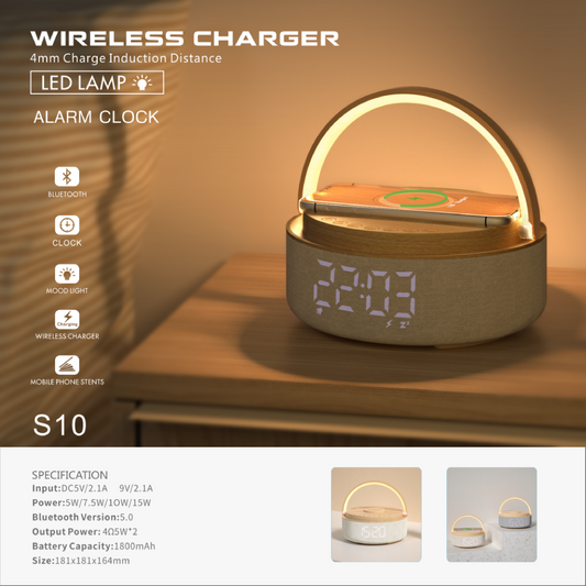 Elegant Furniture (Wireless Charger + Clock + Lamp) I