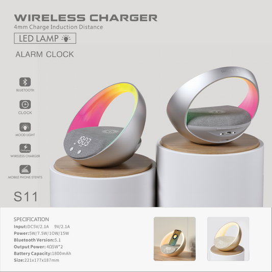 Elegant Furniture (Wireless Charger + Clock + Lamp) A