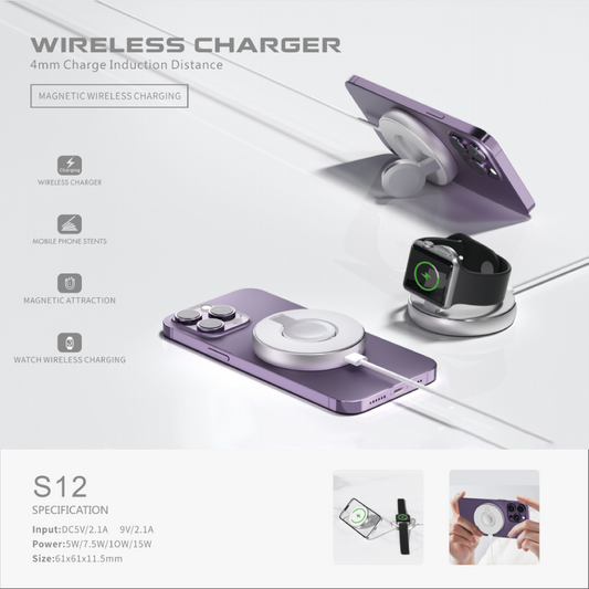 Elegant Furniture (Wireless Charger + Clock + Lamp) J