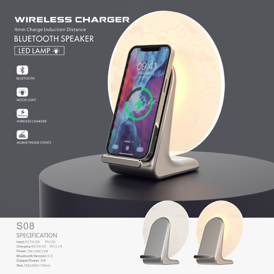 Elegant Furniture (Wireless Charger + Clock + Lamp) M