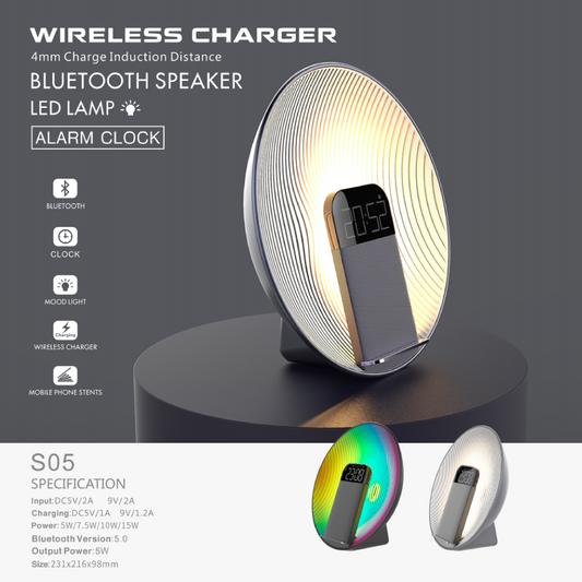 Elegant Furniture (Wireless Charger + Clock + Lamp) C