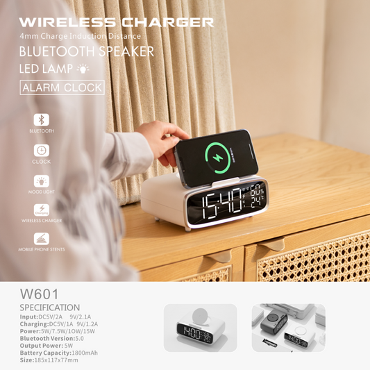 Elegant Furniture (Wireless Charger + Clock + Lamp) N