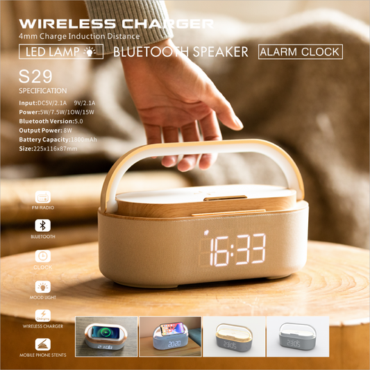 Elegant Furniture (Wireless Charger + Clock + Lamp) O