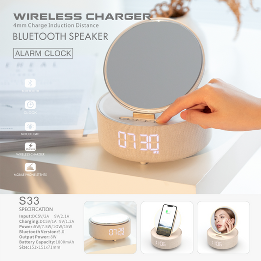 Elegant Furniture (Wireless Charger + Clock + Lamp) P