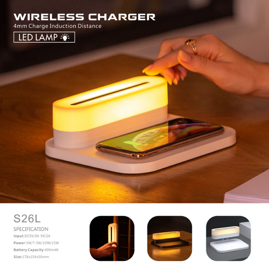 Elegant Furniture (Wireless Charger + Clock + Lamp) V