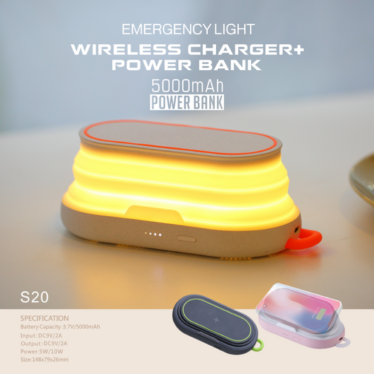 Elegant Furniture (Wireless Charger + Clock + Lamp) W
