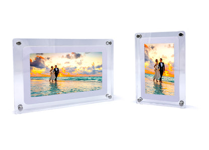 Acrylic Digital Photo Frame with Blue Upload Photo & Video 5″, 7″, 10.1″