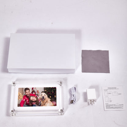 Acrylic Digital Photo Frame with Blue Upload Photo & Video 5″, 7″, 10.1″