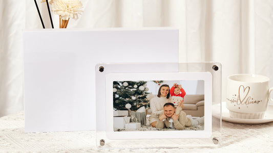 Acrylic Digital Photo Frame with Blue Upload Photo & Video 5″, 7″, 10.1″