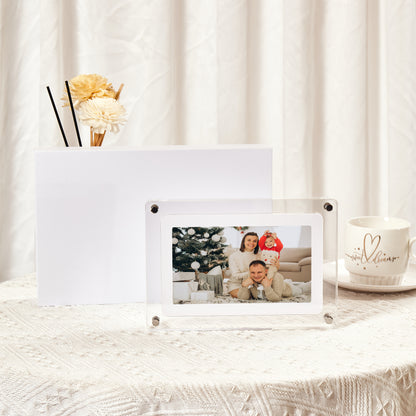 Acrylic Digital Photo Frame with Blue Upload Photo & Video 5″, 7″, 10.1″
